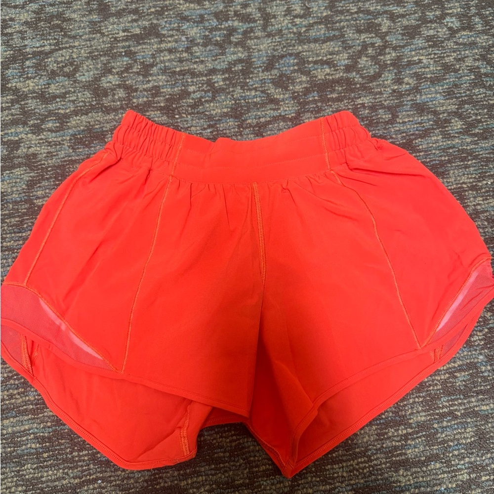 Lululemon Hotty Hot High-Rise Lined Short 4" Carnation Red Size 4
